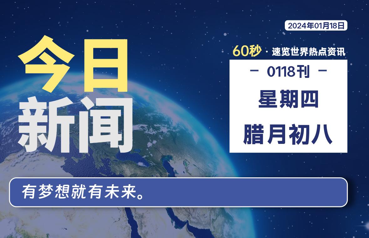 01月18日,星期四,大学生客栈早报!