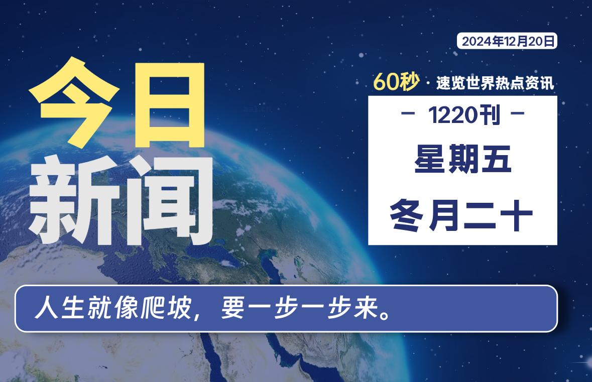 12月20日,星期五, 大学生客栈早报!