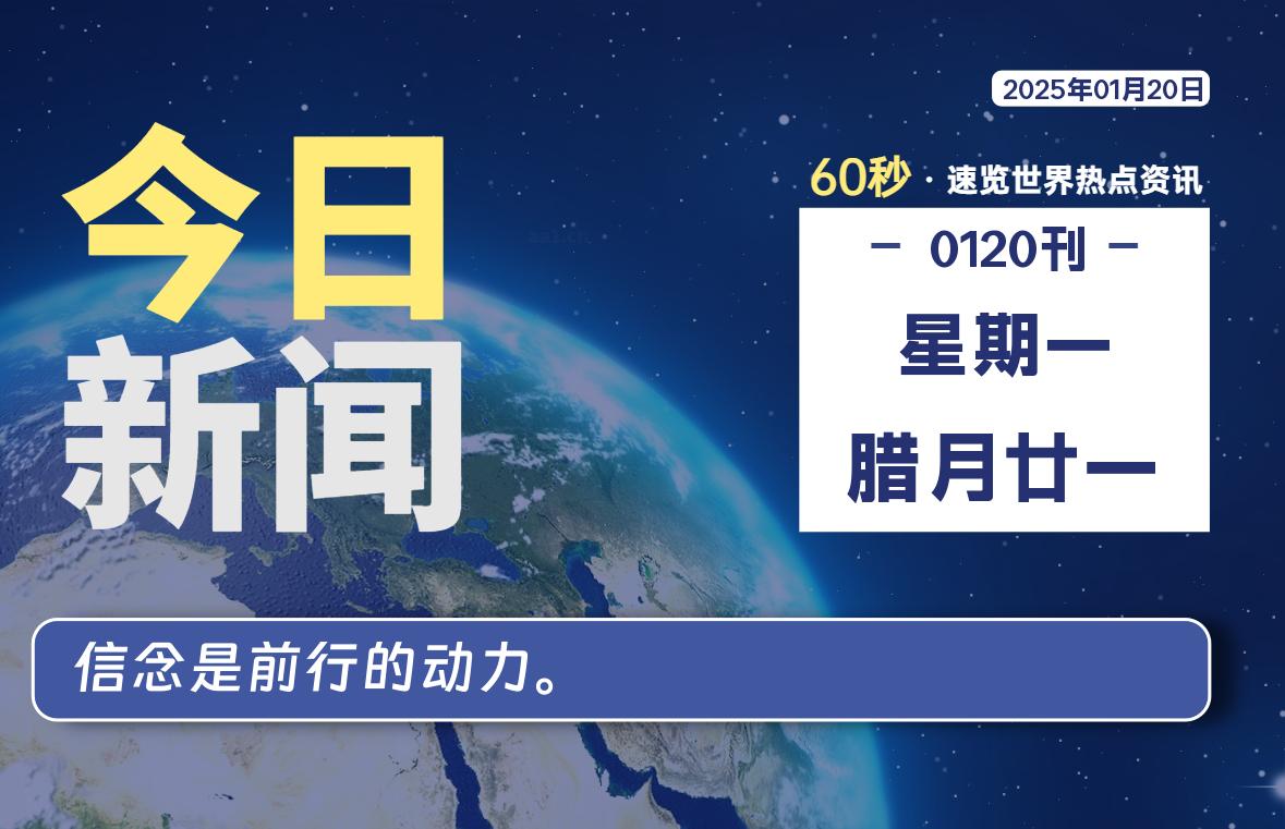 01月20日,星期一, 大学生客栈早报!