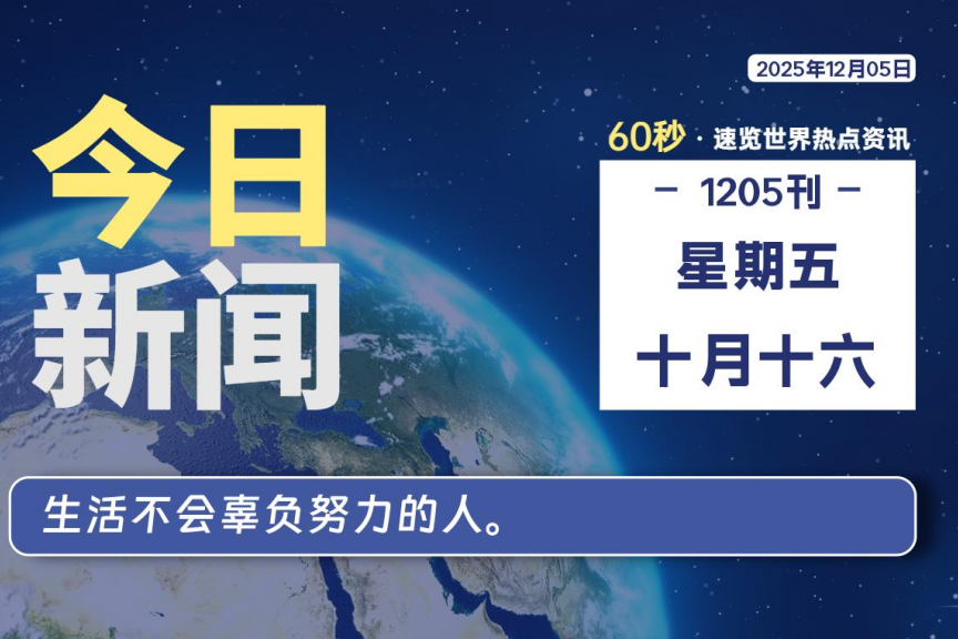 12月05日，星期五, 大学生客栈早报！