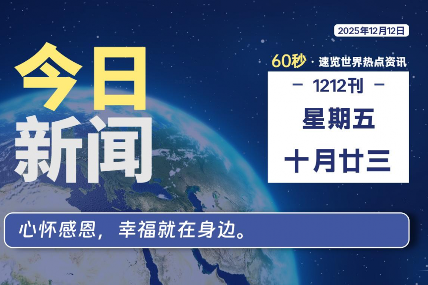 12月12日，星期五, 大学生客栈早报！