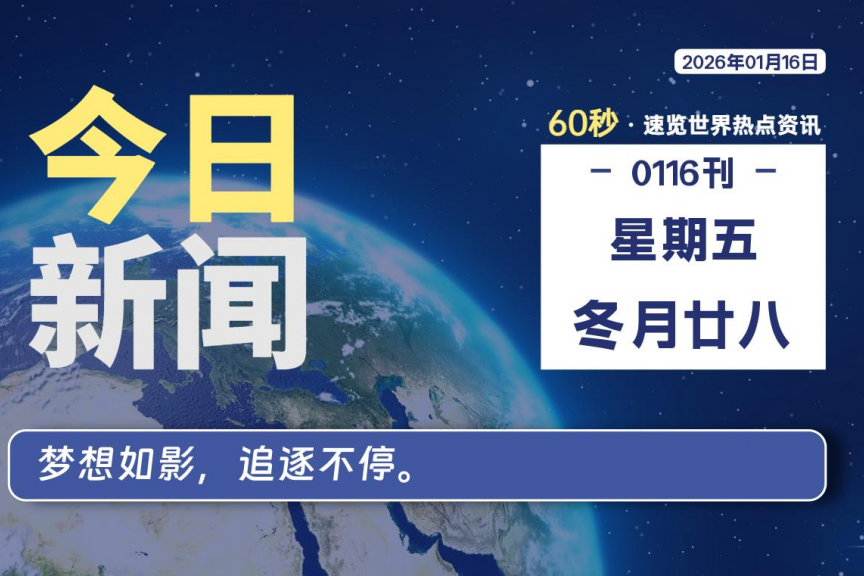 01月16日，星期五, 大学生客栈早报！